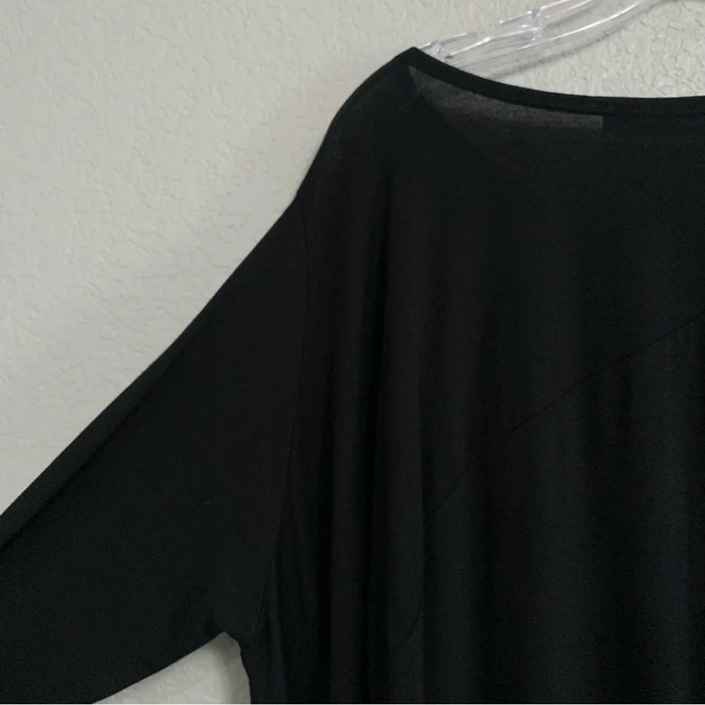 Alembika Top Womens 4 Lagenlook Asymmetrical Seam Oversized Drape Black US XL - Picture 9 of 16